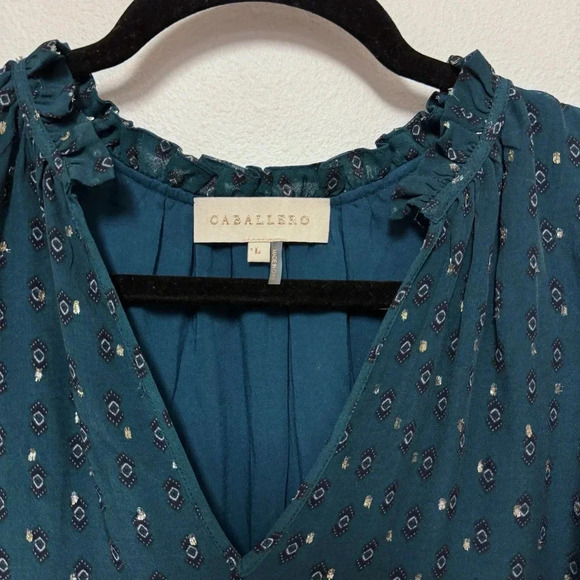 Caballero Gracie Lurex Chiffon Blouse Top - Picture 5 of 7